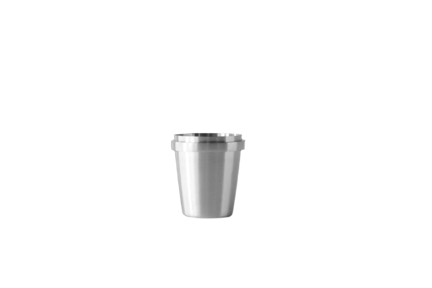 Silver tumbler on a white background